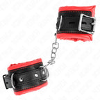 KINK - SCHWERE HANDGELENKSFESSELN MIT ROTEM PELZFUTTER, VERSTELLBAR 20-30 CM X 6 CM - Vanelion Paradise