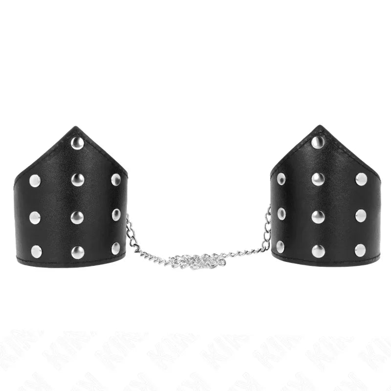 KINK - SCHWARZE ARMBÄNDER IM POINT-STIL MIT KETTE, VERSTELLBAR 17-23 CM X 8,5 CM - Vanelion Paradise