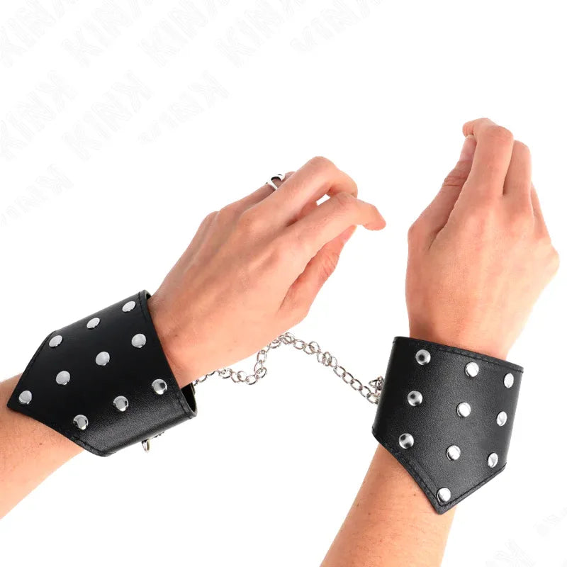 KINK - SCHWARZE ARMBÄNDER IM POINT-STIL MIT KETTE, VERSTELLBAR 17-23 CM X 8,5 CM - Vanelion Paradise