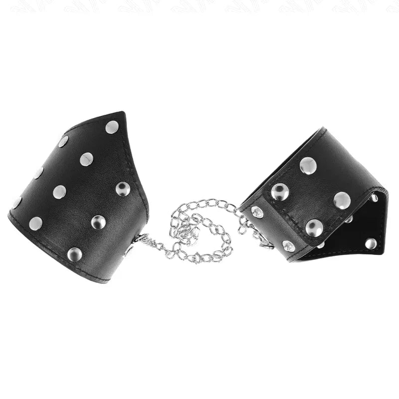 KINK - SCHWARZE ARMBÄNDER IM POINT-STIL MIT KETTE, VERSTELLBAR 17-23 CM X 8,5 CM - Vanelion Paradise
