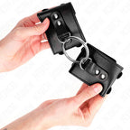 KINK - FESTE HANDGELENKFESSELN MIT RING UND NIETEN VERSTELLBAR SCHWARZ 17-22 CM X 6,5 CM - Vanelion Paradise