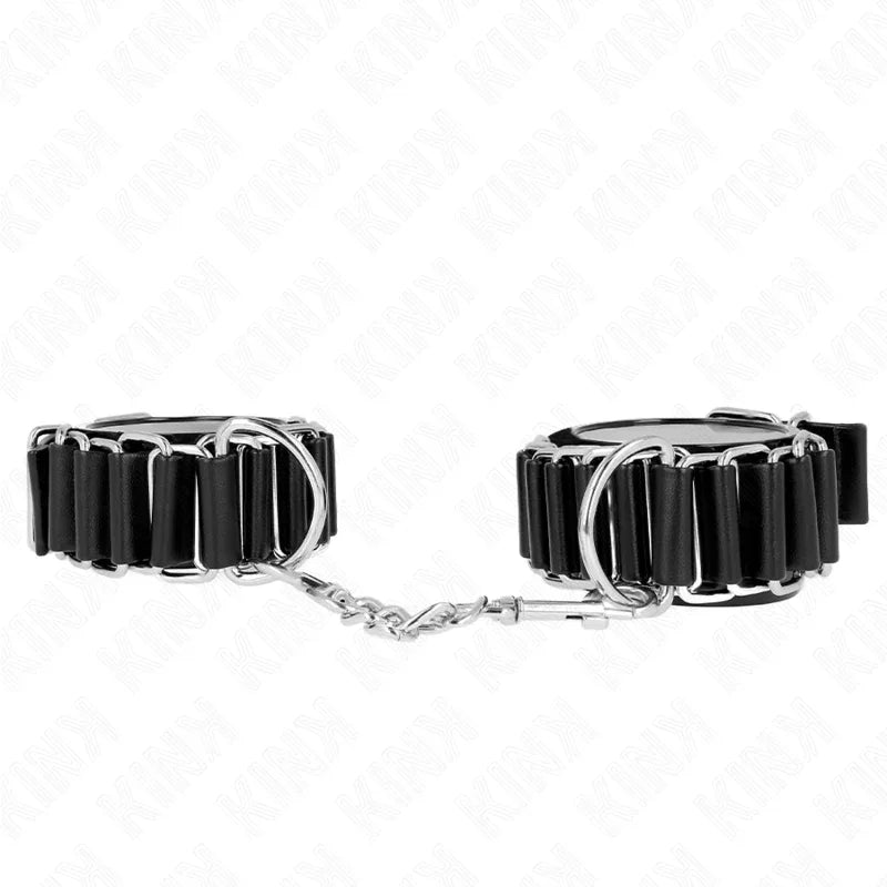 KINK - SCHARNIERÄHNLICHE DÜNNE HANDGELENKFESSELN SCHWARZ VERSTELLBAR 16-22 CM X 3,5 CM - Vanelion Paradise