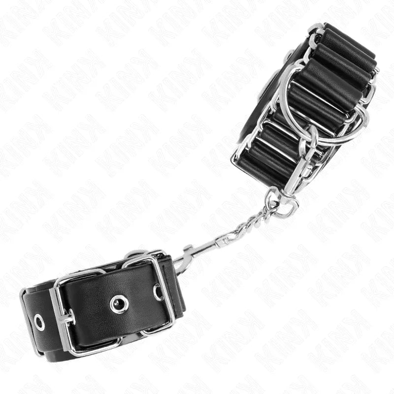 KINK - SCHARNIERÄHNLICHE DÜNNE HANDGELENKFESSELN SCHWARZ VERSTELLBAR 16-22 CM X 3,5 CM - Vanelion Paradise