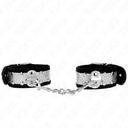KINK - DÜNNE HANDGELENKSFESSELN SCHWARZ/SILBER 30 X 4 CM - Vanelion Paradise