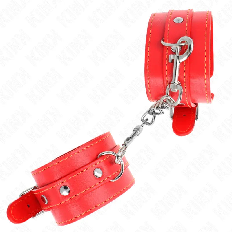 KINK - DÜNNE HANDGELENKSFESSELN ROT VERSTELLBAR 21-33 CM - Vanelion Paradise