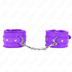KINK - PREMIUM PELZGEFÜTTERTE HANDGELENKFESSELN LILA MIT LILA GÜRTEL VERSTELLBAR 17-29 CM X 6 CM - Vanelion Paradise