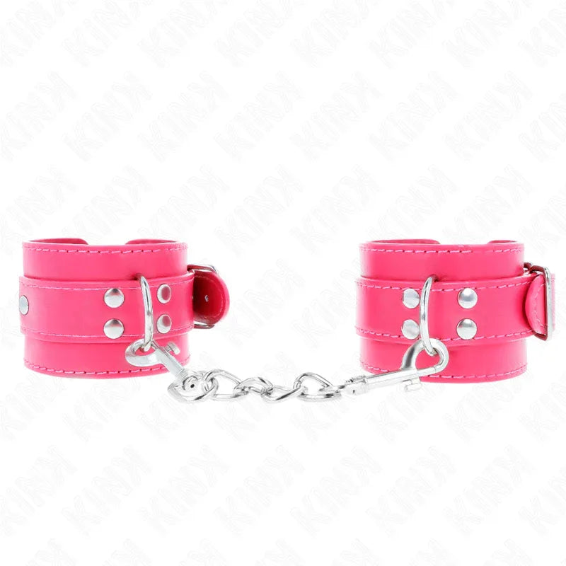 KINK - HANDGELENKFESSELN RASPBERRY ROSE MIT RASPBERRY ROSE FUTTER VERSTELLBAR 20-28 CM X 5,5 CM - Vanelion Paradise