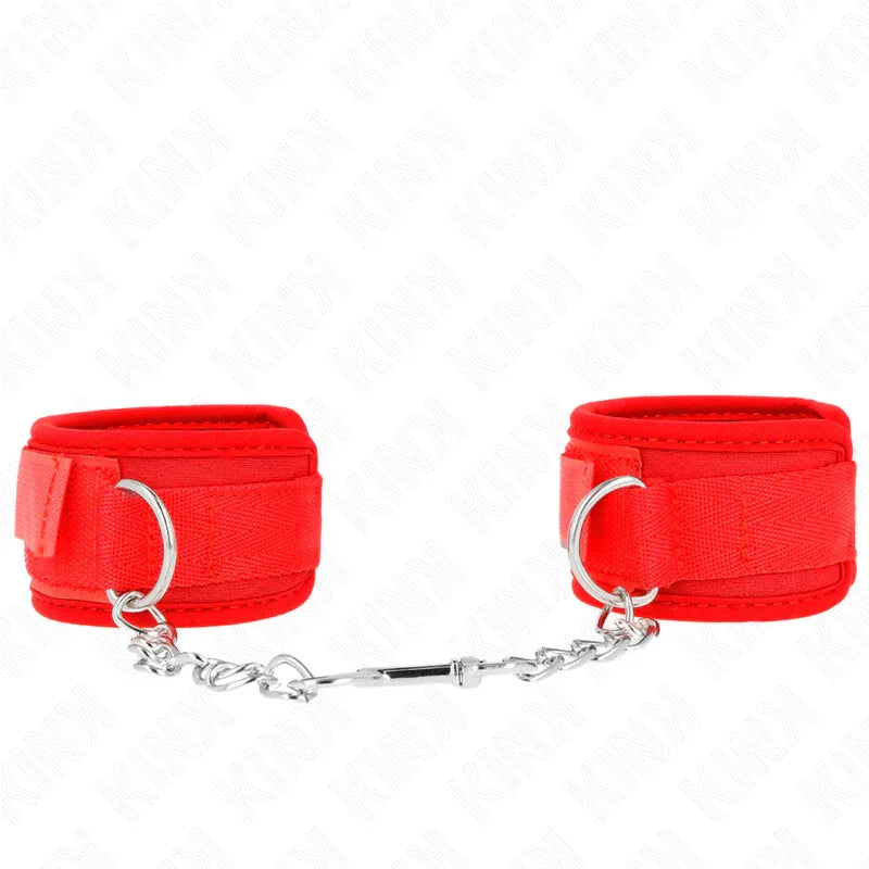 KINK - NEOPREN HANDGELENKFESSELN ROT 42 X 5 CM - Vanelion Paradise