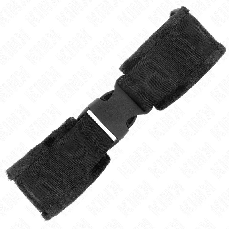 KINK - NYLON BIND-HANDFESSELN MIT KLETTVERSCHLUSS ROT-SCHWARZ MODELL 1 VERSTELLBAR 25-35 CM X 6 CM - Vanelion Paradise