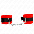 KINK - BEGINNER PELZHANDMANSCHETTEN SCHWARZ-ROT 30 X 7 CM - Vanelion Paradise