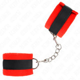 KINK - BEGINNER PELZHANDMANSCHETTEN SCHWARZ-ROT 30 X 7 CM - Vanelion Paradise