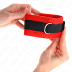 KINK - BEGINNER PELZHANDMANSCHETTEN SCHWARZ-ROT 30 X 7 CM - Vanelion Paradise
