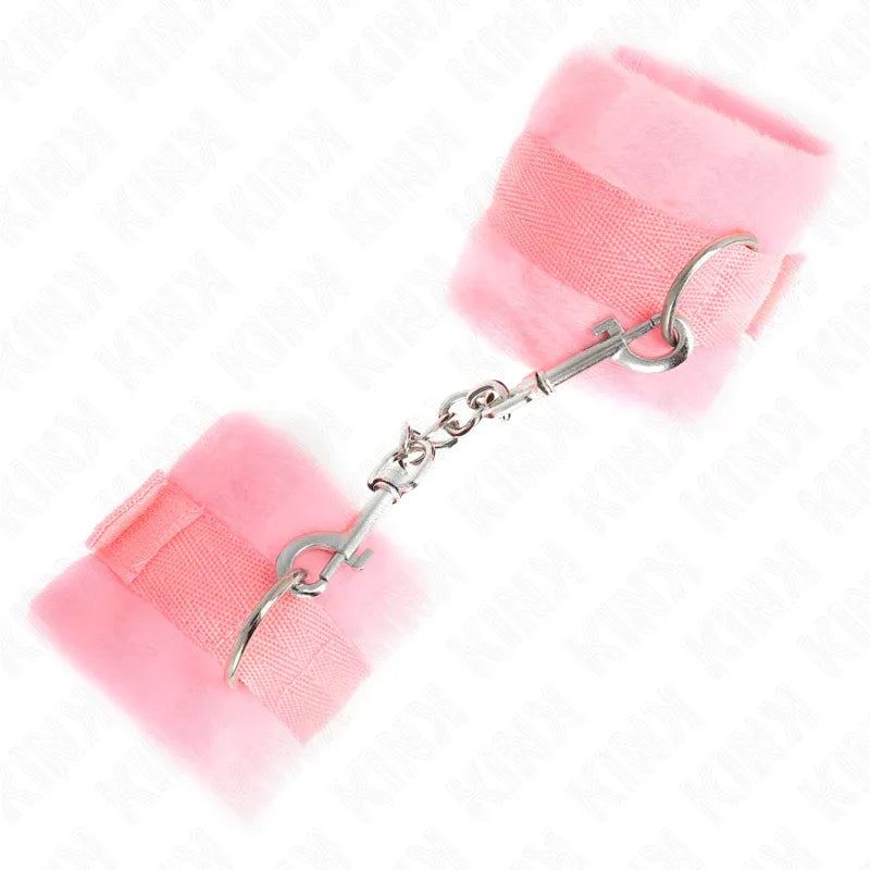 KINK - BEGINNER PELZHANDMANSCHETTEN ROSA 30 X 7 CM - Vanelion Paradise
