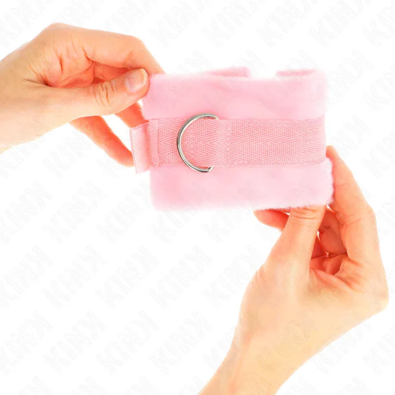 KINK - BEGINNER PELZHANDMANSCHETTEN ROSA 30 X 7 CM - Vanelion Paradise