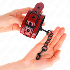 KINK - DUNKELROTE HANDGELENKMANSCHETTEN 23 X 5 CM - Vanelion Paradise