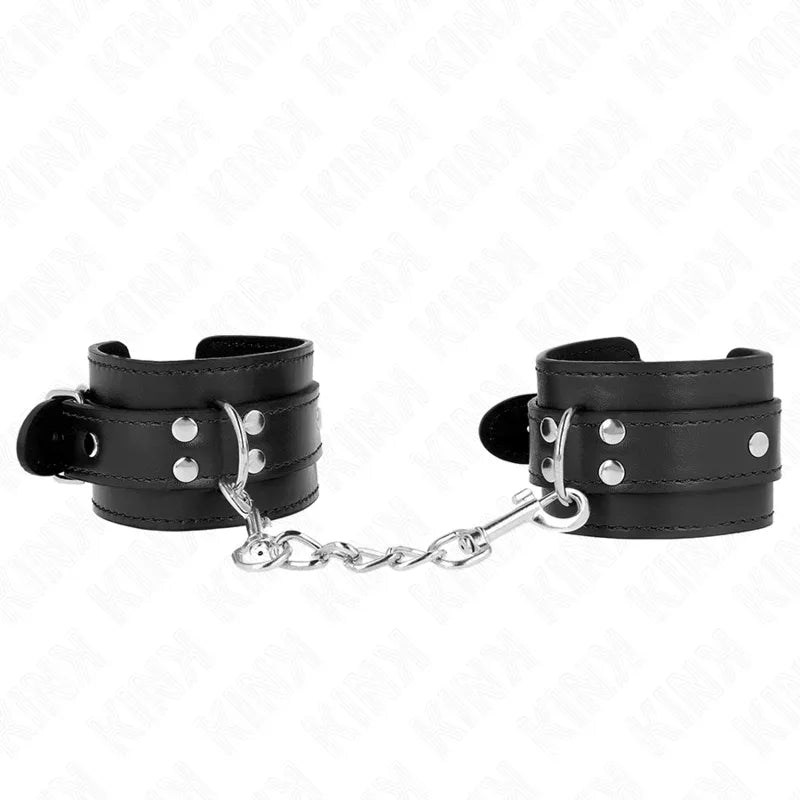 KINK - EINFACHE HANDGELENKSFESSELN SCHWARZ VERSTELLBAR 20-23 CM X 5,5 CM - Vanelion Paradise