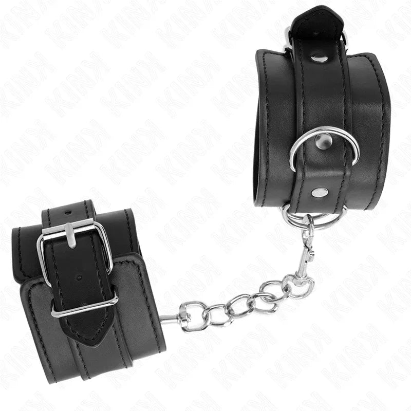 KINK - EINFACHE HANDGELENKSFESSELN SCHWARZ VERSTELLBAR 20-23 CM X 5,5 CM - Vanelion Paradise