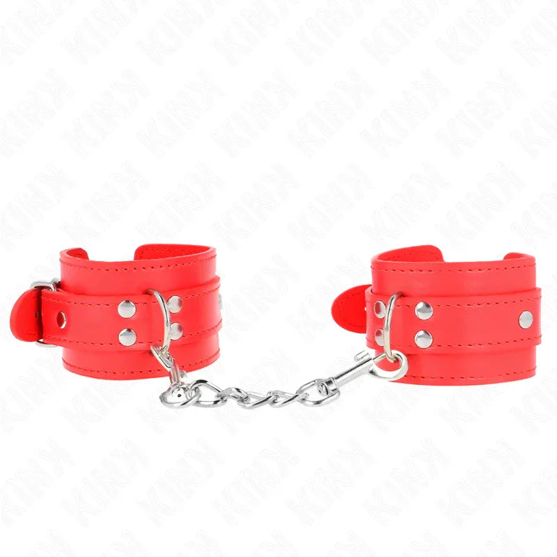 KINK - EINFACHE HANDGELENKSFESSELN ROT VERSTELLBAR 20-23 CM X 5,5 CM - Vanelion Paradise