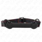 KINK - KNOCHENGAG MIT KUNSTLEDERGURT SCHWARZ VERSTELLBAR 41-57 CM - Vanelion Paradise