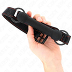 KINK - KNOCHENGAG MIT KUNSTLEDERGURT SCHWARZ VERSTELLBAR 41-57 CM - Vanelion Paradise