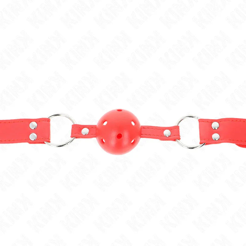 KINK - KOMPLETTER ROTER HOHLBALLKNEBEL 62 x 2 CM - Vanelion Paradise