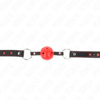 KINK - HOHLHARTER ROTER BALLKNEBEL MODELL 2 65 x 2,5 CM - Vanelion Paradise