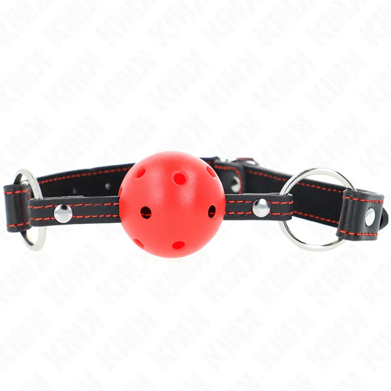 KINK - HOHLHARTER ROTER BALLKNEBEL MODELL 2 65 x 2,5 CM - Vanelion Paradise