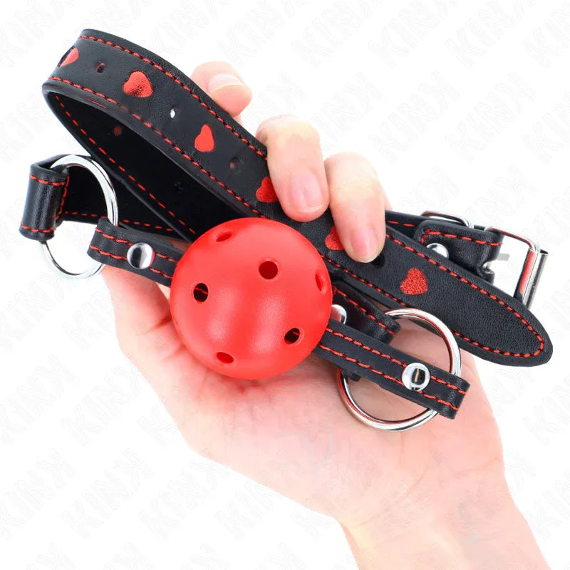 KINK - HOHLHARTER ROTER BALLKNEBEL MODELL 2 65 x 2,5 CM - Vanelion Paradise