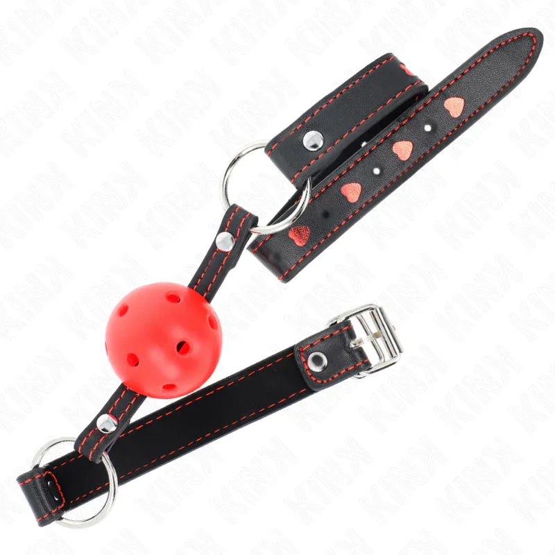 KINK - HOHLHARTER ROTER BALLKNEBEL MODELL 2 65 x 2,5 CM - Vanelion Paradise