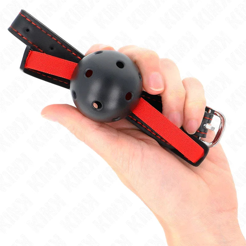 KINK - HOHLHARTER MUND 4,5 CM KNEBEL MIT ELASTISCHEM GÜRTEL 56 x 1,5 CM - Vanelion Paradise