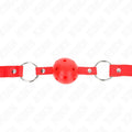 KINK - ATMUNGSAKTIVER BALL 4 CM KNEBEL MIT DOPPELNIET MODELL 1 ROT 62,5 x 2,5 CM VERSTELLBAR 42-58 CM - Vanelion Paradise
