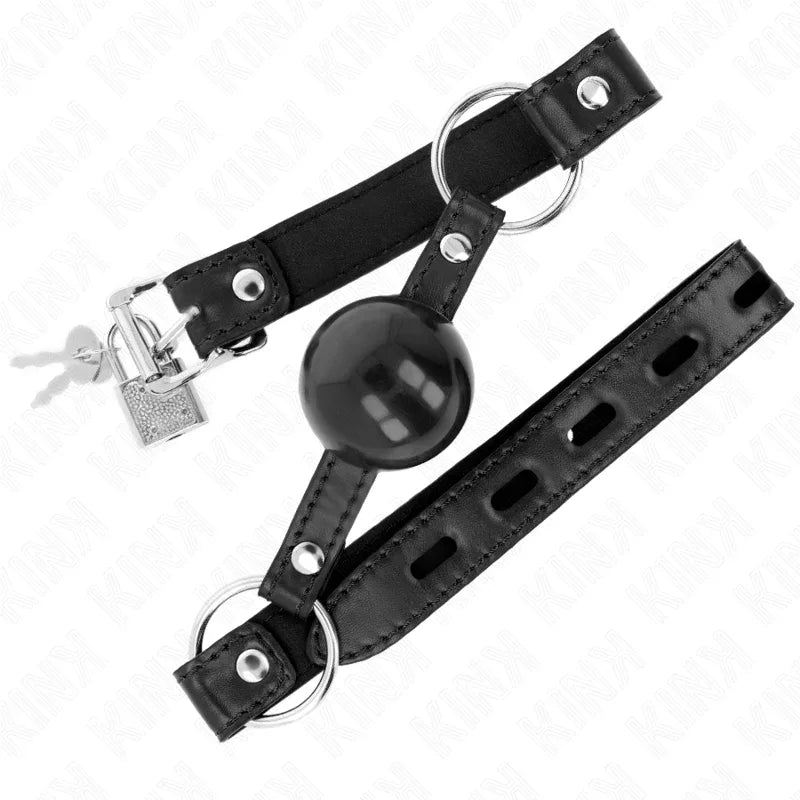 KINK - SCHWARZER TPE-BALL 4 CM Knebel 60 x 2 CM - Vanelion Paradise
