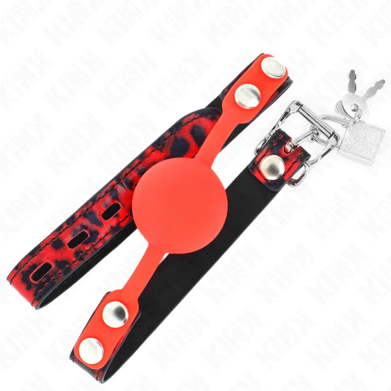 KINK - MODELL 2 SILIKONBALL 4 CM KNEBEL MIT SCHLOSS 60 x 2 CM - Vanelion Paradise