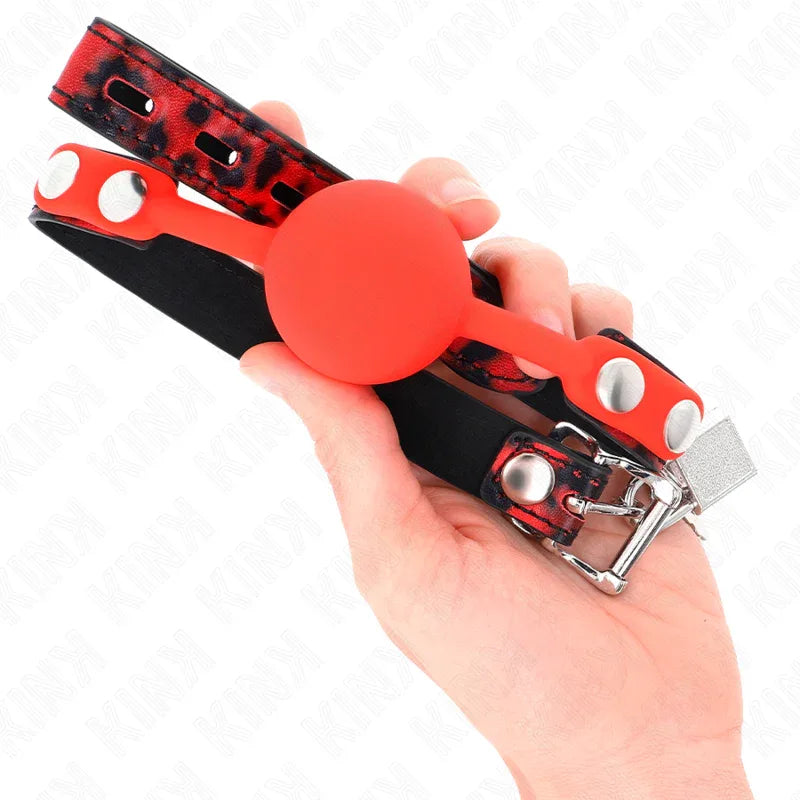 KINK - MODELL 2 SILIKONBALL 4 CM KNEBEL MIT SCHLOSS 60 x 2 CM - Vanelion Paradise