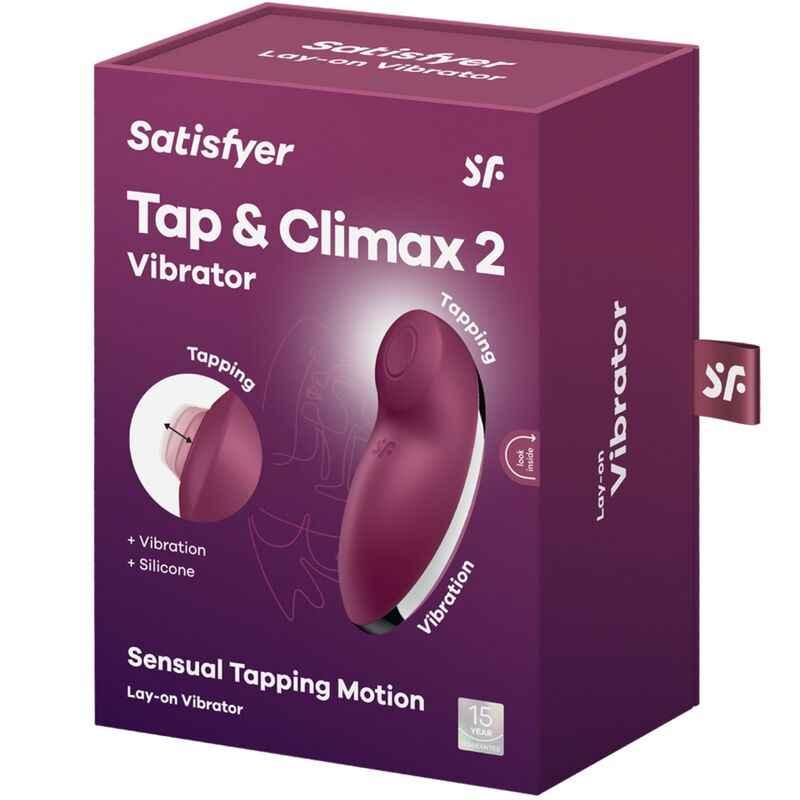 SATISFYER - TAP & CLIMAX 2 VIBRATOR & STIMULATOR ROT - Vanelion Paradise