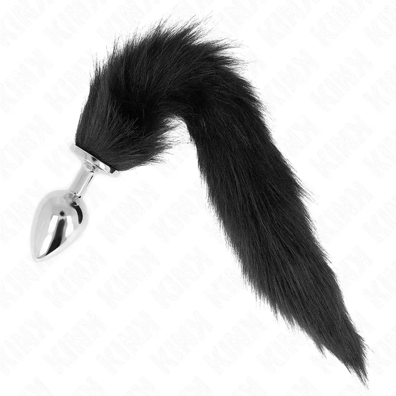 KINK - ANAL PLUG GRÖSSE L 10 X 4 CM MIT KUNSTSTOFFSCHWANZ 40 CM SCHWARZ - Vanelion Paradise