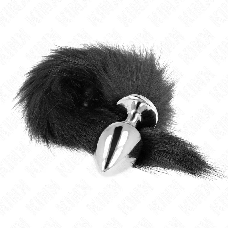 KINK - ANAL PLUG GRÖSSE L 10 X 4 CM MIT KUNSTSTOFFSCHWANZ 40 CM SCHWARZ - Vanelion Paradise