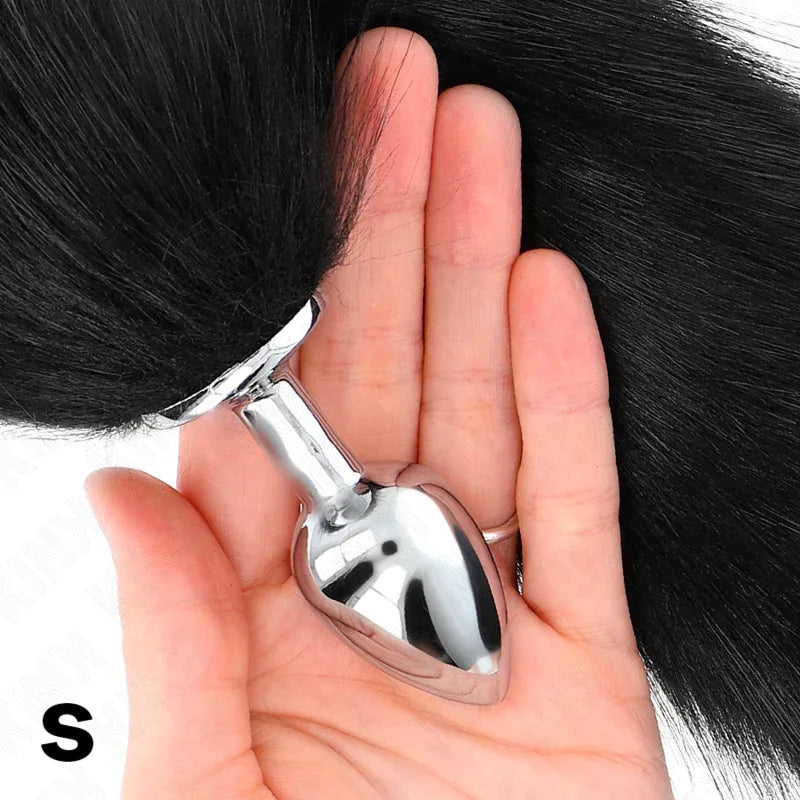 KINK - ANAL PLUG GRÖSSE S 7 X 3 CM MIT KUNSTSTOFFSCHWANZ 40 CM SCHWARZ - Vanelion Paradise
