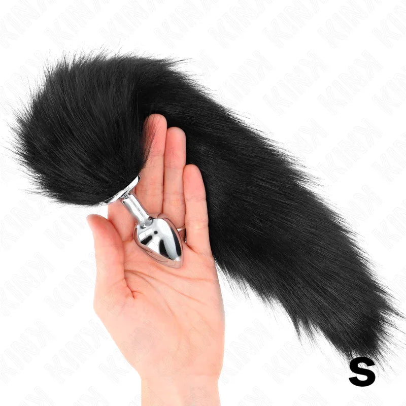 KINK - ANAL PLUG GRÖSSE S 7 X 3 CM MIT KUNSTSTOFFSCHWANZ 40 CM SCHWARZ - Vanelion Paradise