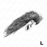 KINK - ANAL PLUG GRÖSSE L 10 X 4 CM MIT KUNSTSTOFFSCHWANZ 40 CM GRAU - Vanelion Paradise