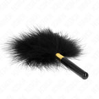 KINK - SCHWARZ-GOLD METALL KITZELFEDERN 18 CM - Vanelion Paradise