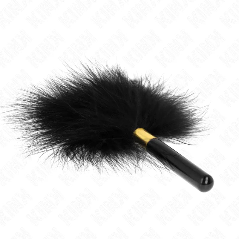 KINK - SCHWARZ-GOLD METALL KITZELFEDERN 18 CM - Vanelion Paradise