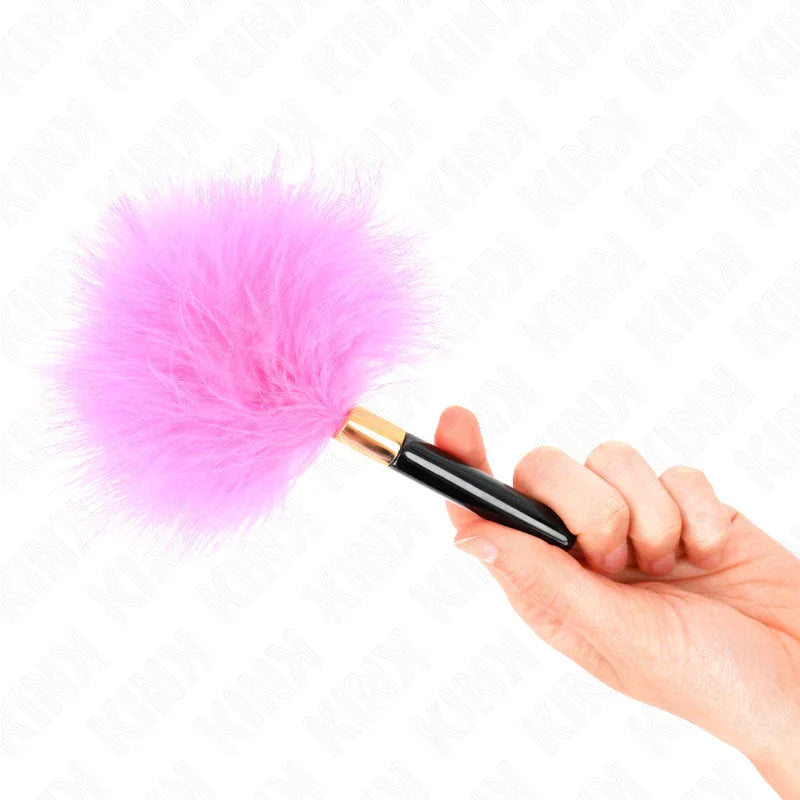 KINK - FUCHSIA GOLD METALL KITZELFEDERN 18 CM - Vanelion Paradise