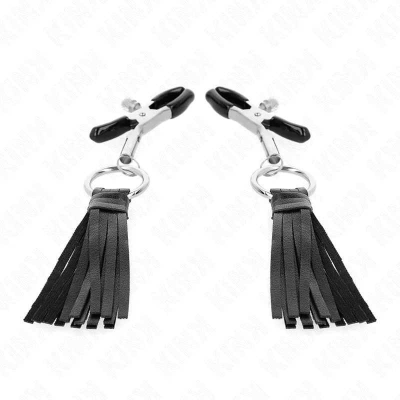 KINK - KUNSTLEDER QUASTEN NIPPELKLEMMEN 6 CM - Vanelion Paradise