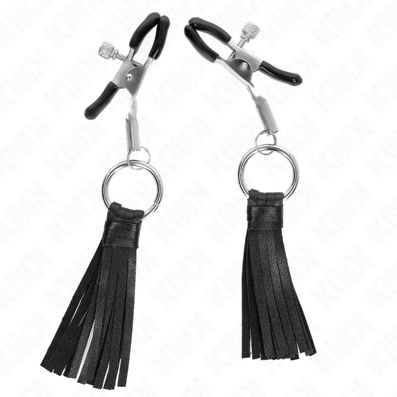 KINK - KUNSTLEDER QUASTEN NIPPELKLEMMEN 6 CM - Vanelion Paradise