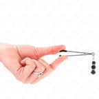 KINK - GOLDENE DÜNNE NIPPELKLEMMEN MIT 3 SCHWARZEN GLASPERLEN 7 CM - Vanelion Paradise