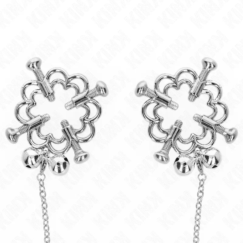 KINK - METALLISCHE BLUMEN-NIPPELKLAMMERN MIT KETTE - Vanelion Paradise