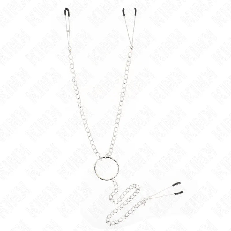 KINK - DREIFACH NIPPEL- UND KLITZISKLEMMEN MIT KETTE MODELL 1 - Vanelion Paradise