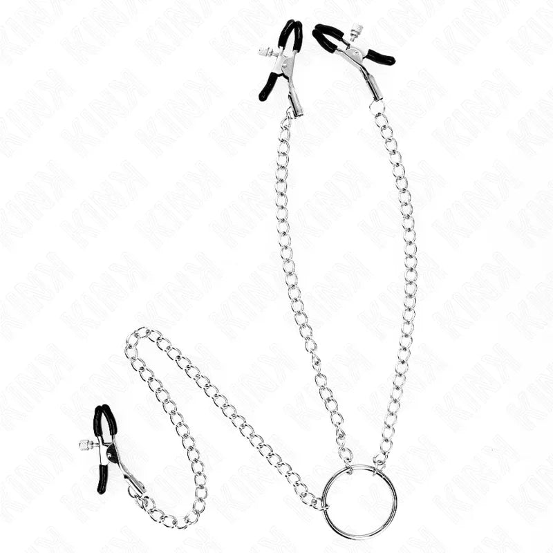 KINK - DREIFACH NIPPEL- UND KLITZISKLEMMEN MIT KETTE MODELL 0 - Vanelion Paradise