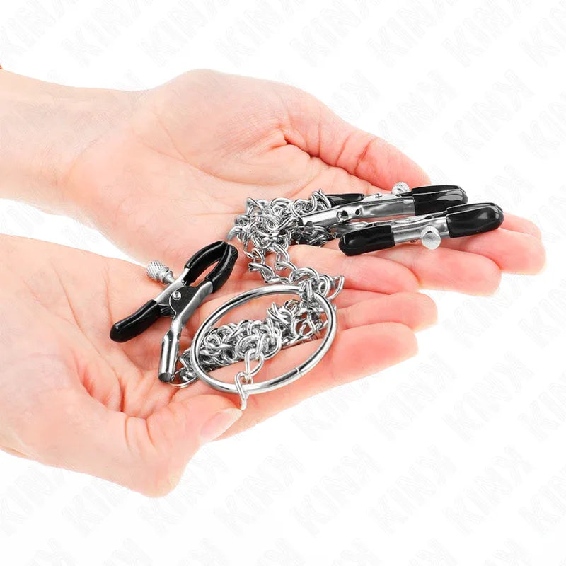 KINK - DREIFACH NIPPEL- UND KLITZISKLEMMEN MIT KETTE MODELL 0 - Vanelion Paradise
